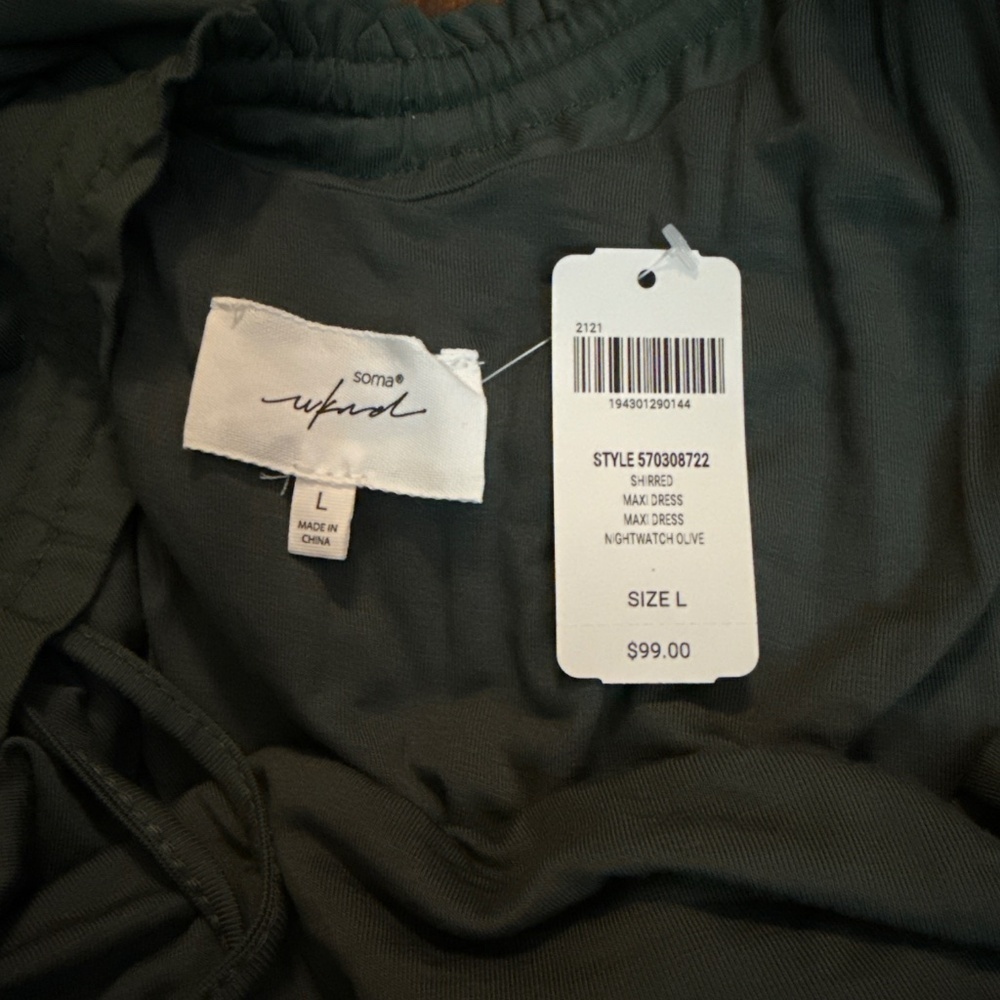 SOMA Shirred Maxi Dress Size Large - Picture 2 of 5